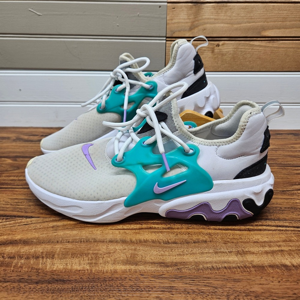 Nike React Presto Cassette White Hyper Violet Teal AV2605-101 Mens 10.5